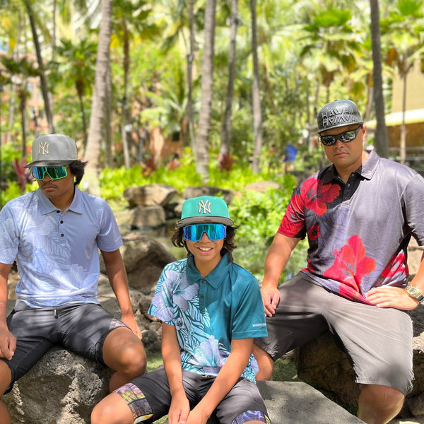 Born Hawaii Polo HIBISCUS GREY POLO