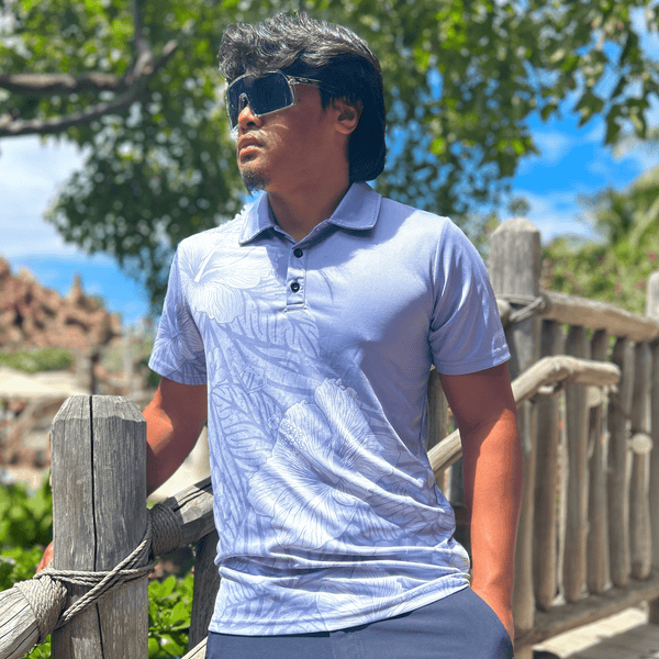 Born Hawaii Polo HIBISCUS GREY POLO