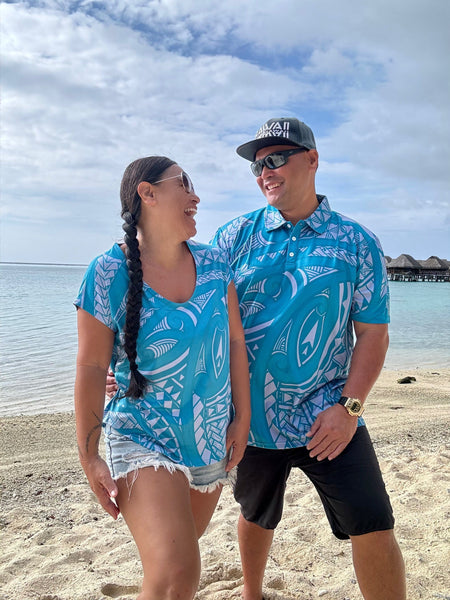 Born Hawaii Womens IHE CAPSLEEVE TOP TURQUOISE