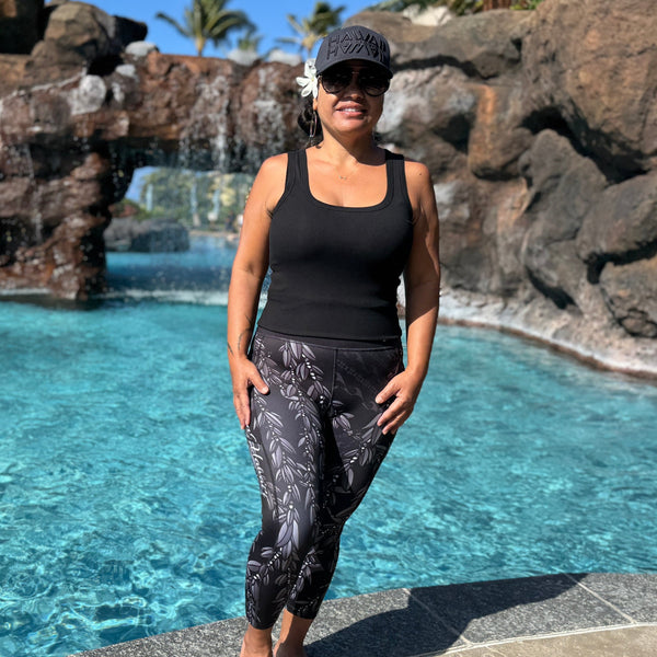 Born Hawaii Womens MAILE MOKIHANA LEGGING BLACK
