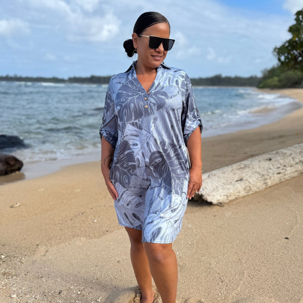 Born Hawaii Womens MINISTERA POLO DRESS GREY
