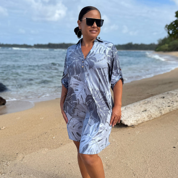 Born Hawaii Womens MINISTERA POLO DRESS GREY