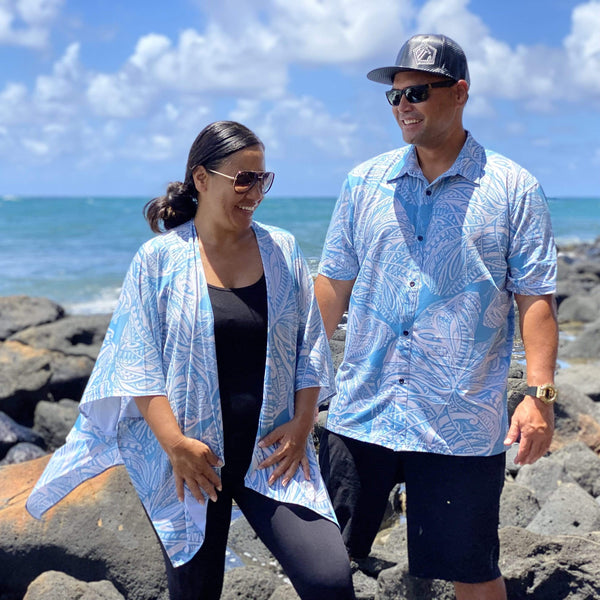 Born Hawaii Aloha Shirt KALO ALOHA SHIRT SEAFOAM