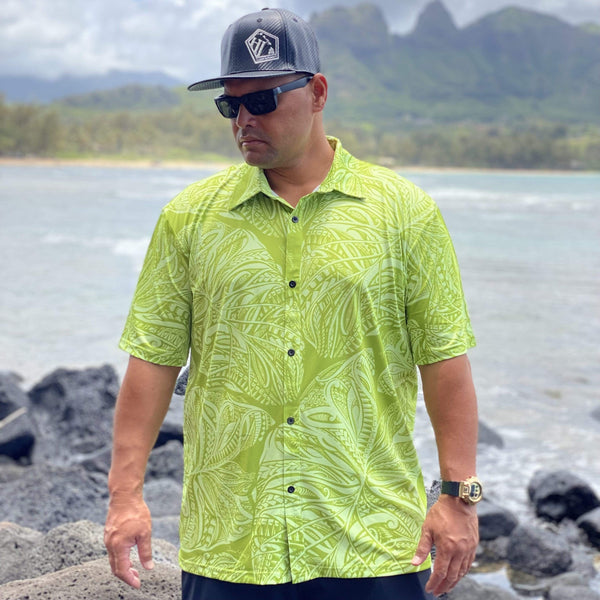 Born Hawaii Aloha Shirt KALO ALOHA SHIRT SOUR APPLE