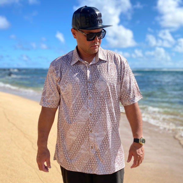 Born Hawaii Aloha Shirt TAPA ALOHA SHIRT TAN