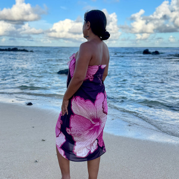 Born Hawaii Accessories HIBISCUS PAREO WINE