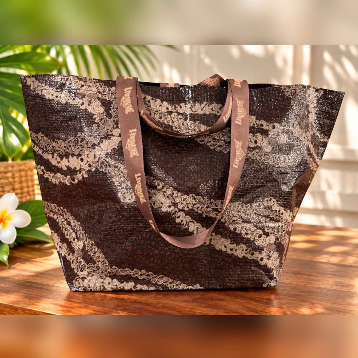 NIIHAU SHOPPING BAG MOCHA – Born Hawaii