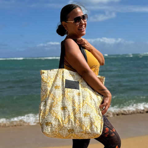 Born Hawaii Accessories QUILTED HUAKAI BAG MUSTARD