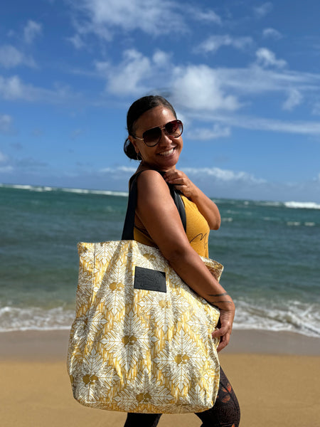 Born Hawaii Accessories QUILTED HUAKAI BAG MUSTARD