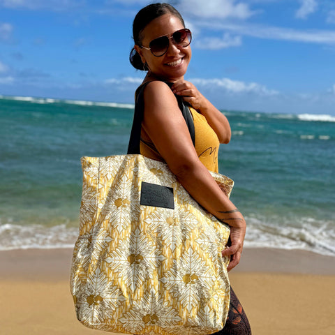 Born Hawaii Accessories QUILTED HUAKAI BAG MUSTARD