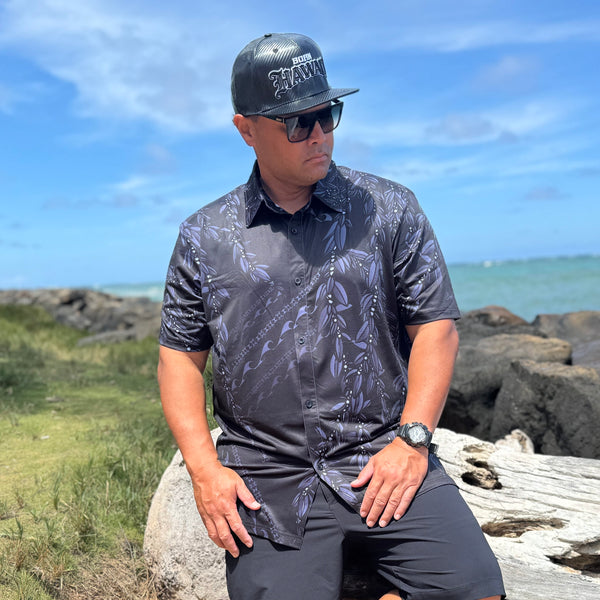 Born Hawaii Aloha Shirt MAILE ALOHA SHIRT BLACK