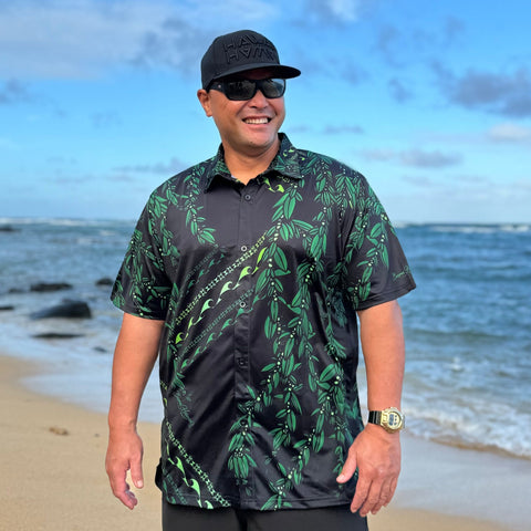 Born Hawaii Aloha Shirt MAILE ALOHA SHIRT GREEN
