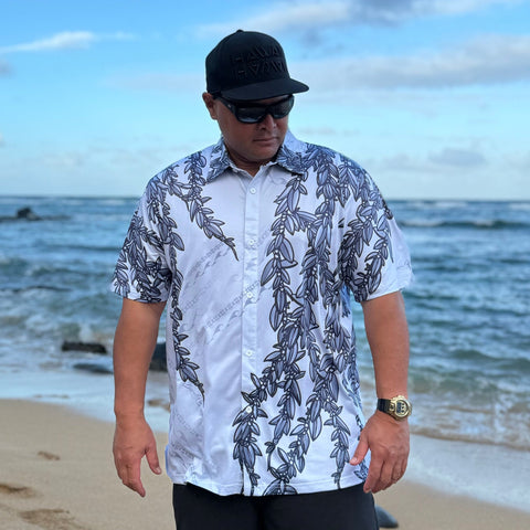 Born Hawaii Aloha Shirt MAILE ALOHA SHIRT GREY
