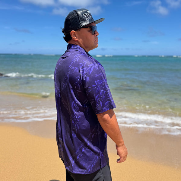 Born Hawaii Aloha Shirt MAILE ALOHA SHIRT PURPLE