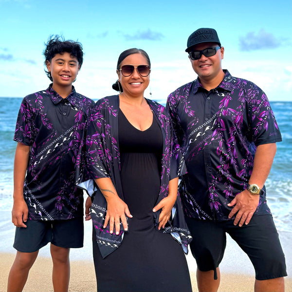 Born Hawaii Aloha Shirt MAILE ALOHA SHIRT PURPLE