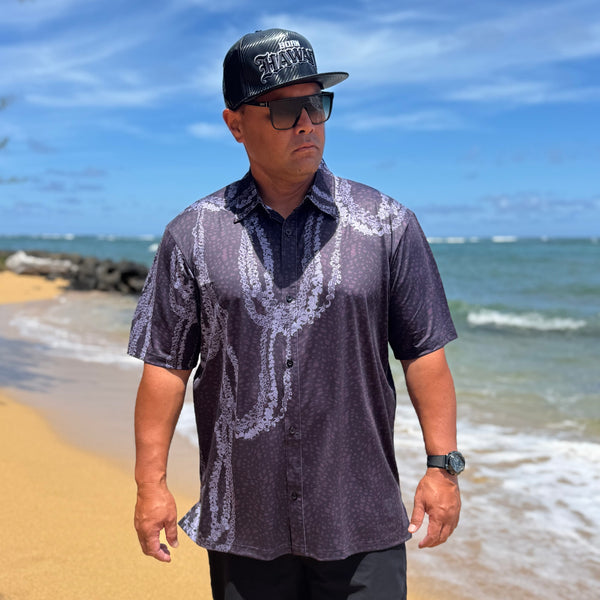 Born Hawaii Aloha Shirt NIIHAU ALOHA SHIRT MOCHA