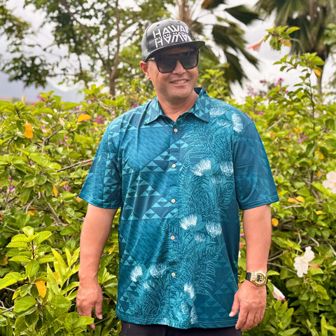 Born Hawaii Aloha Shirt PAPAHI ALOHA SHIRT TEAL