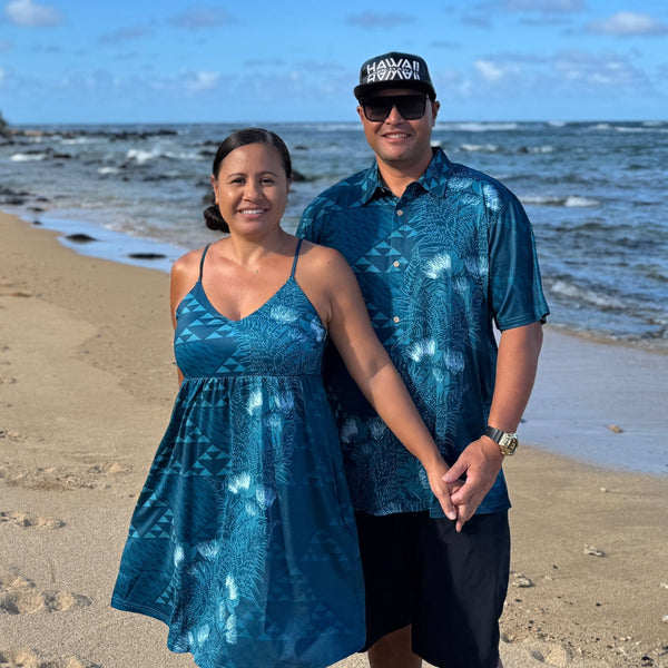 Born Hawaii Aloha Shirt PAPAHI ALOHA SHIRT TEAL