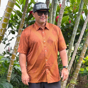 TAPA ALOHA SHIRT RUST S TAPA ALOHA SHIRT RUST S