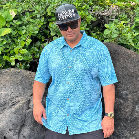 Born Hawaii Aloha Shirt TAPA ALOHA SHIRT TEAL