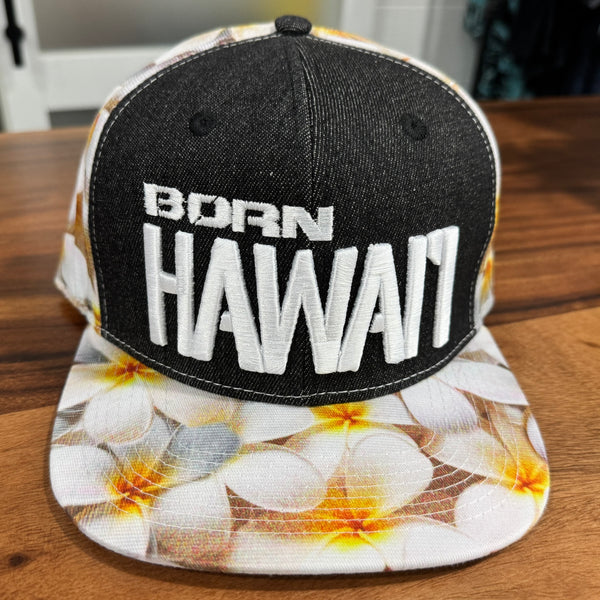 Born Hawaii Hat PLUMERIA DENIM SNAPBACK