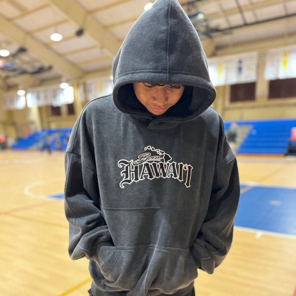 Born Hawaii Jacket ACID WASH HOODIE GREY