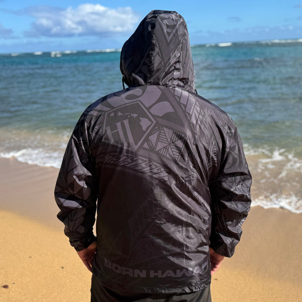 Born Hawaii Jacket KU IHE WINDBREAKER JACKET BLACK