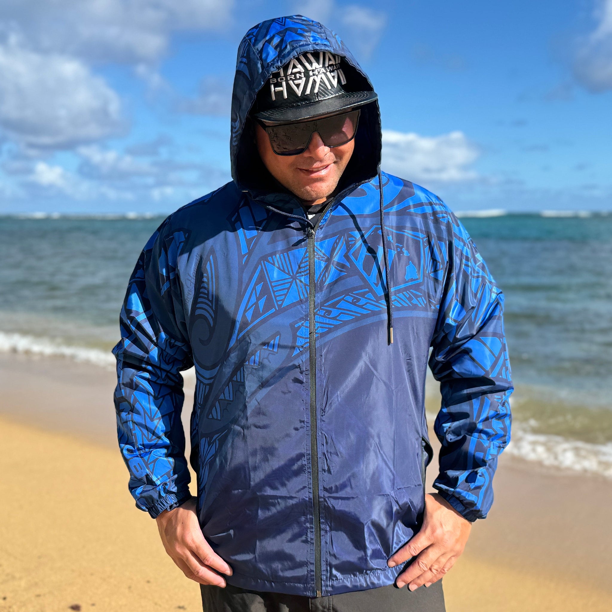 Born Hawaii Jacket KU IHE WINDBREAKER JACKET BLUE