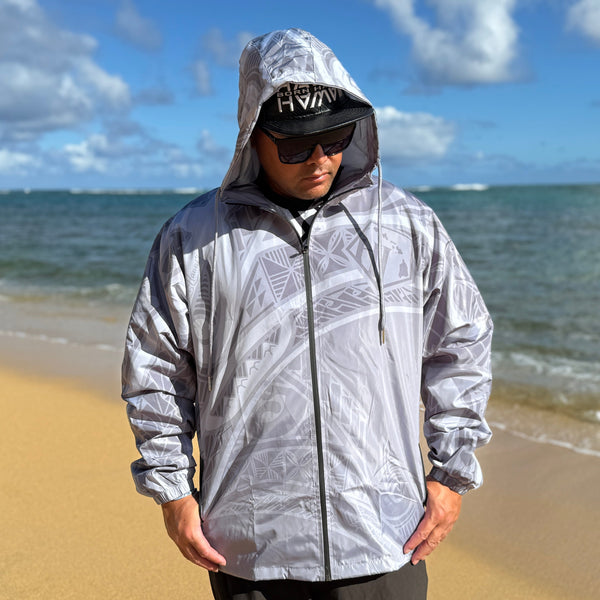 Born Hawaii Jacket KU IHE WINDBREAKER JACKET SILVER