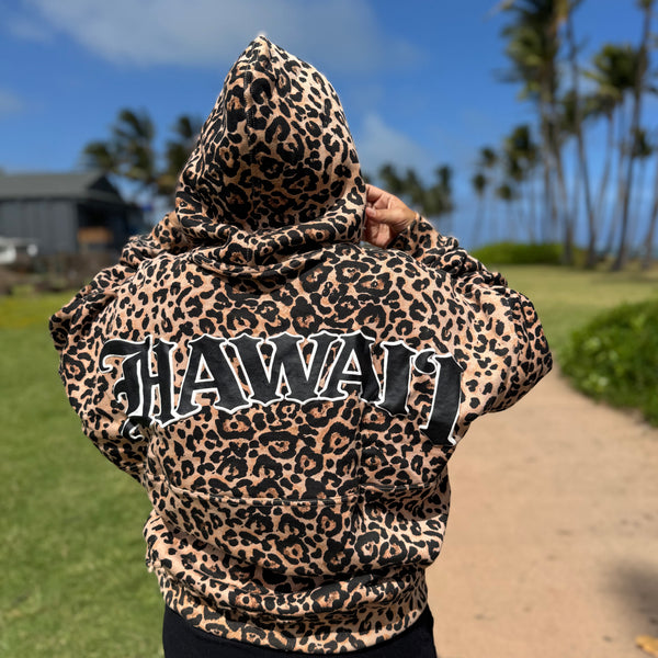 Born Hawaii Jacket LEOPARD HOODIE BROWN