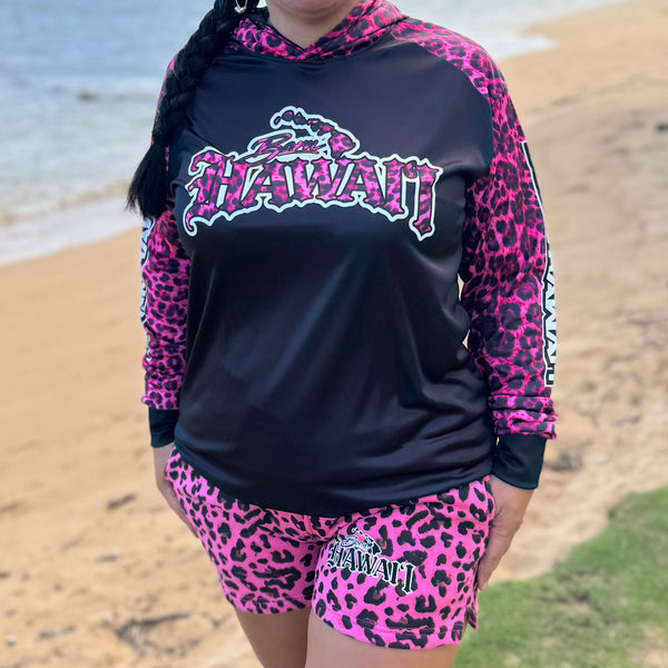 Born Hawaii Jacket LEOPARD LOUNGE SHORTS PINK