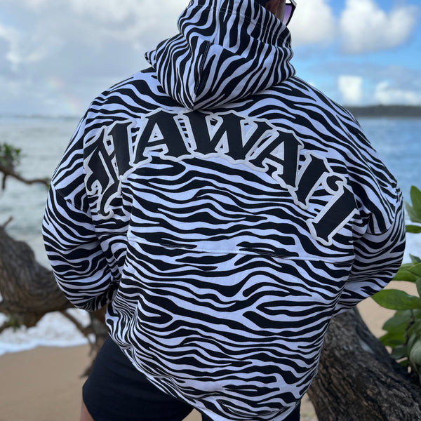 Born Hawaii Jacket TIGER HOODIE WHITE