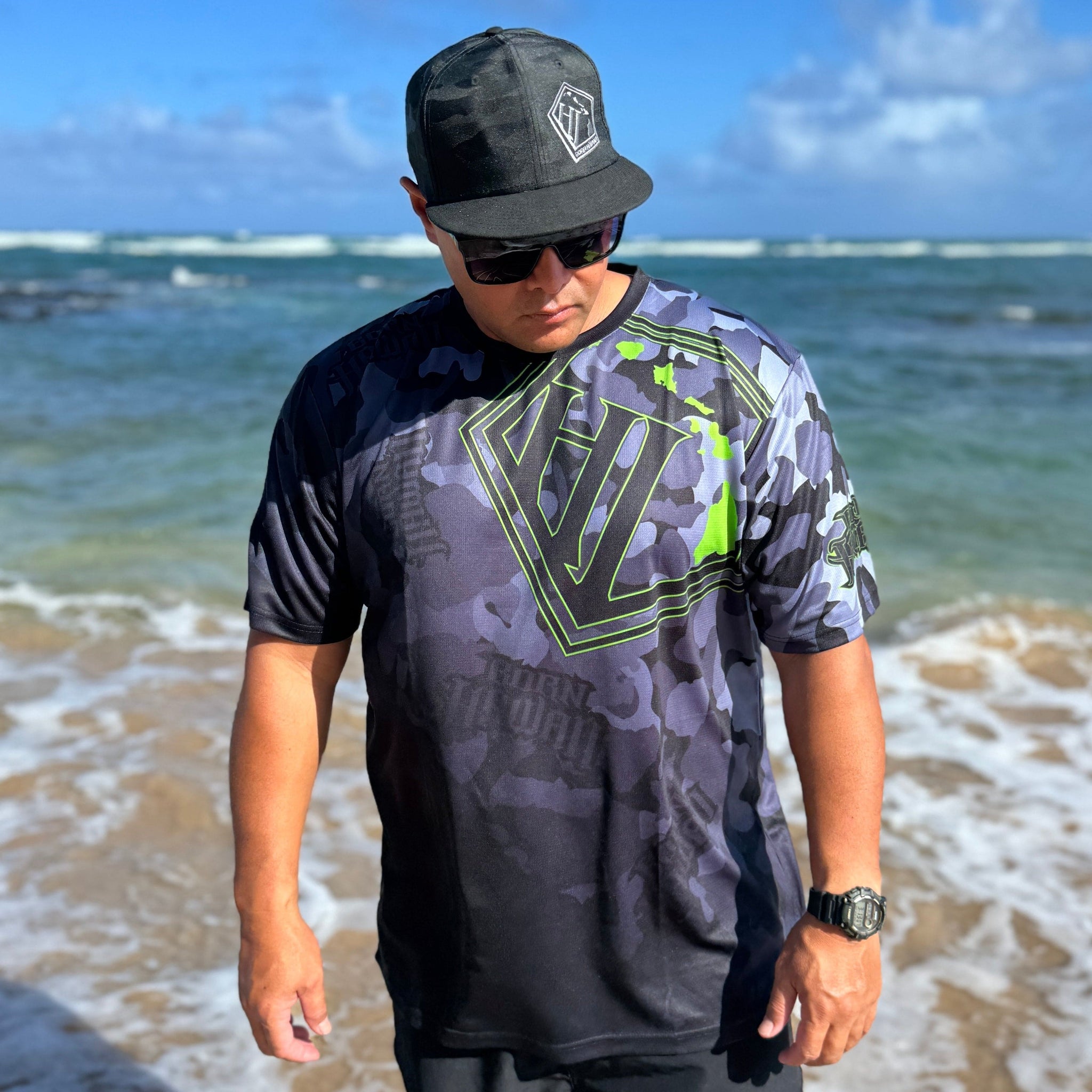 Born Hawaii Jersey GREEN GLO CAMO JERSEY