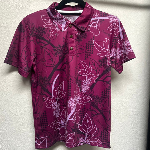 Born Hawaii KIDS YOUTH KUKUI ALOHA SHIRT BURGUNDY