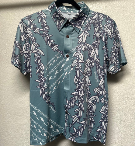 Born Hawaii KIDS YOUTH MAILE ALOHA SHIRT PISTACHIO