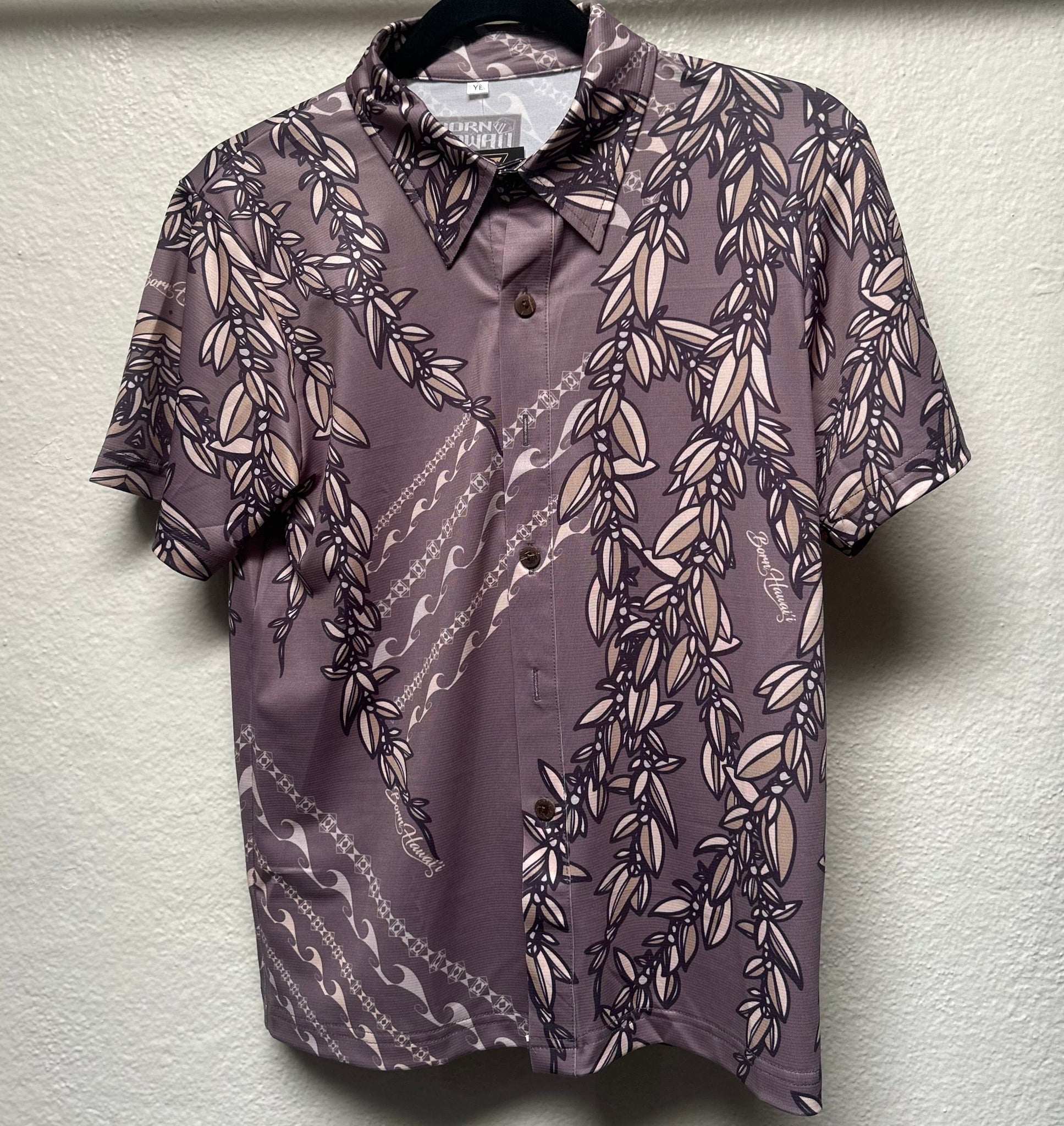 Born Hawaii KIDS YOUTH MAILE ALOHA SHIRT SAND