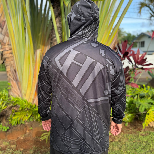 Born Hawaii Long Sleeve HAE HAWAII HOODED WARMUP BLK GREY