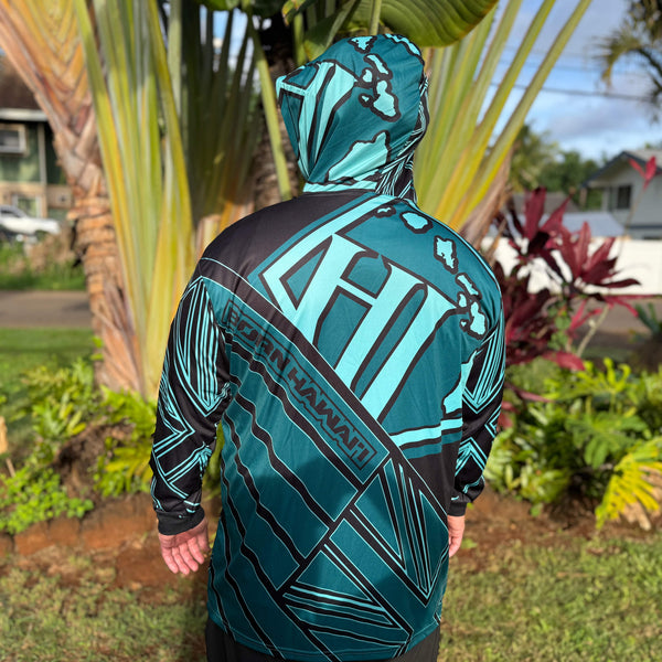 Born Hawaii Long Sleeve HAE HAWAII HOODED WARMUP TEAL