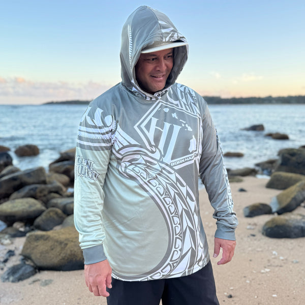 Born Hawaii Long Sleeve HEE HOODED WARMUP SAGE