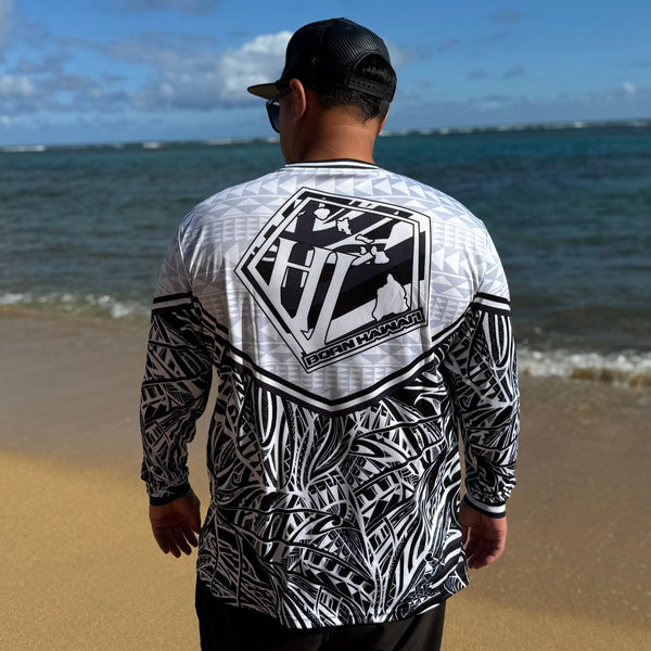 Born Hawaii Long Sleeve HILO LONGSLEEVE BLACK WHITE