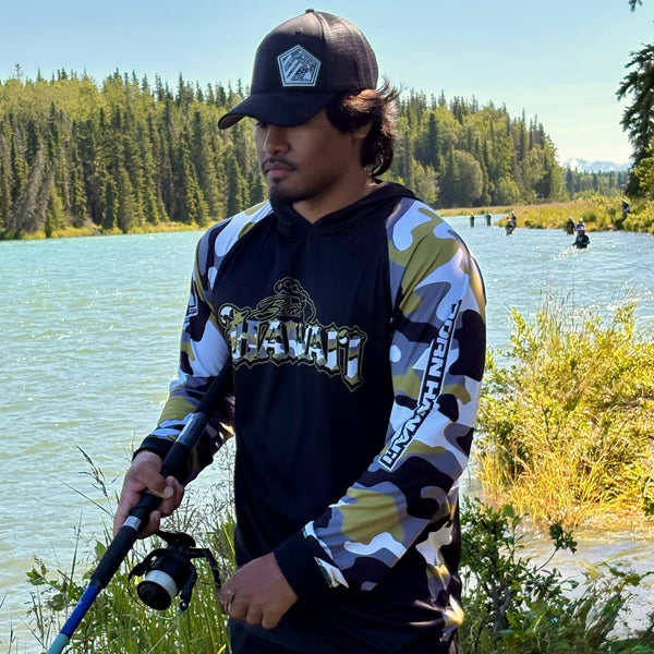 Born Hawaii Long Sleeve MAKA LIGHTWEIGHT HOODED L/S GREY