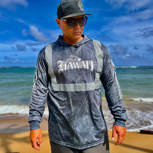 Born Hawaii Long Sleeve NAHELE HOODED WARMUP BLACK