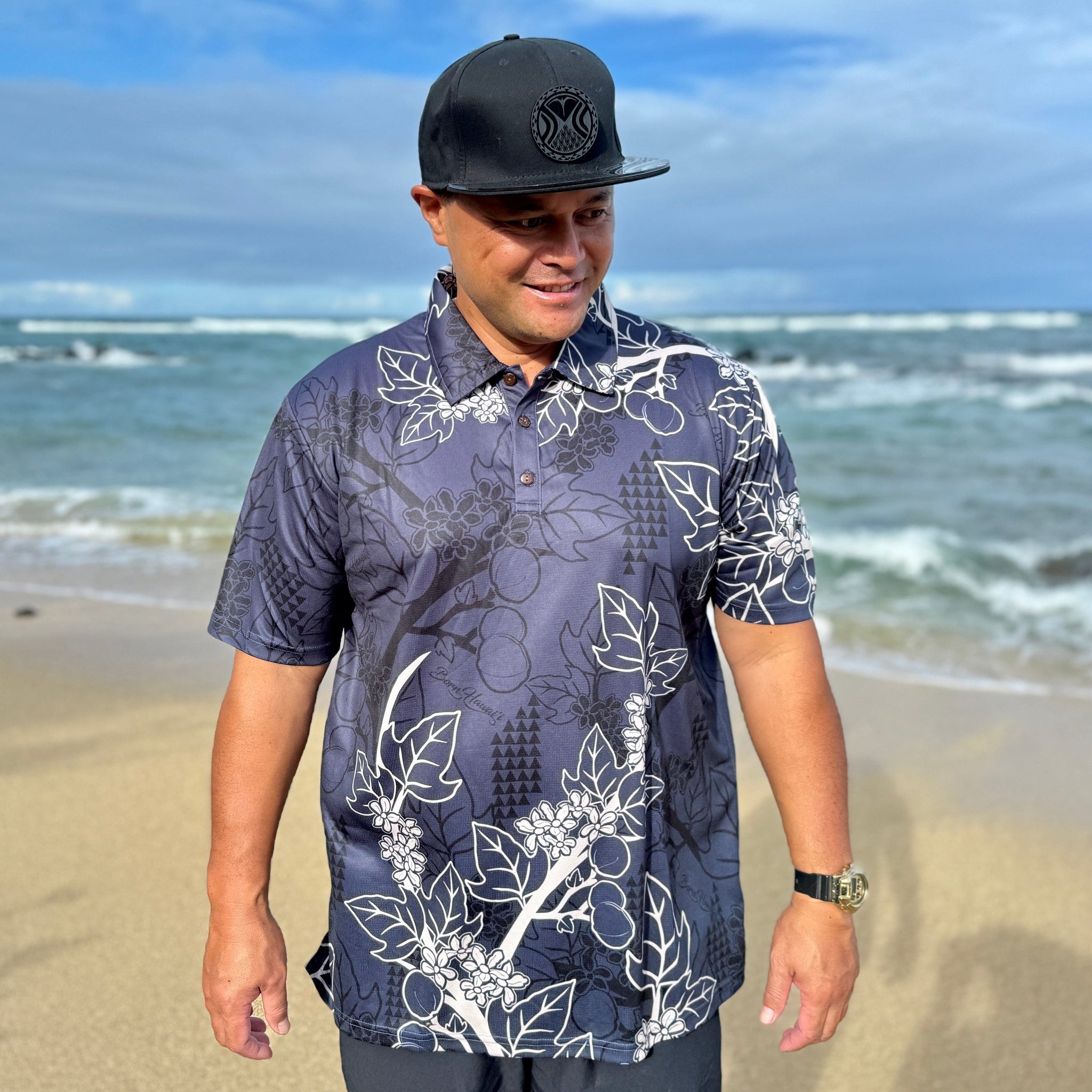 Born Hawaii Polo KUKUI POLO SHIRT BONE