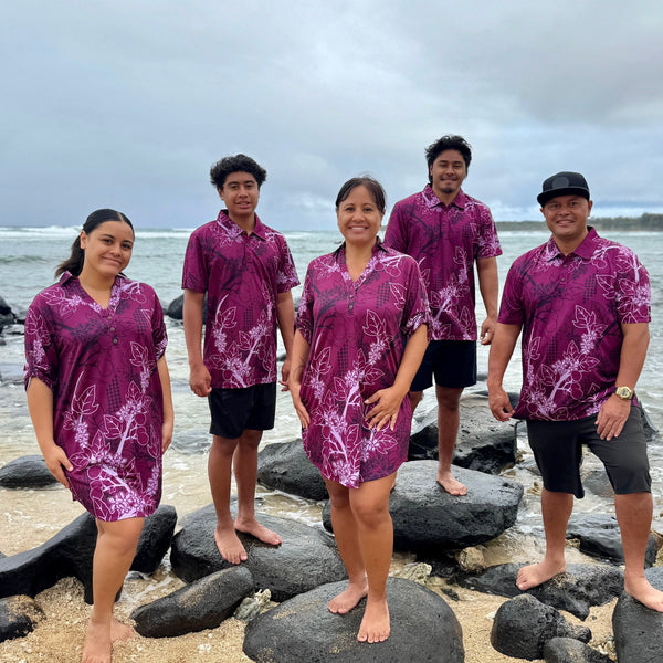 Born Hawaii Polo KUKUI POLO SHIRT BURGUNDY