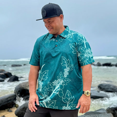 Born Hawaii Polo KUKUI POLO SHIRT TEAL