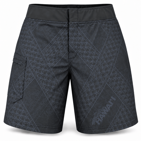 Born Hawaii Shorts TAPA CHILLAXERS BLACK