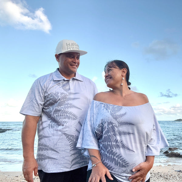 Born Hawaii Womens HALUPA OFF SHOULDER TOP SILVER