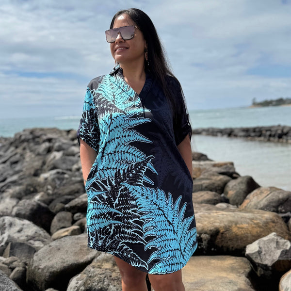 Born Hawaii Womens HALUPA POLO DRESS BLACK