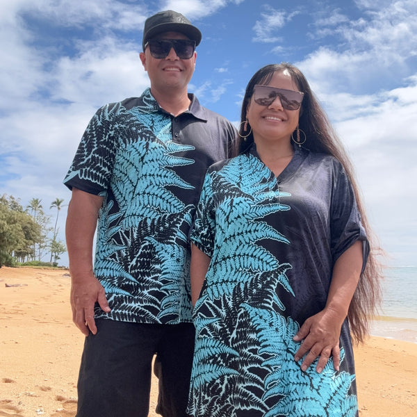 Born Hawaii Womens HALUPA POLO DRESS BLACK