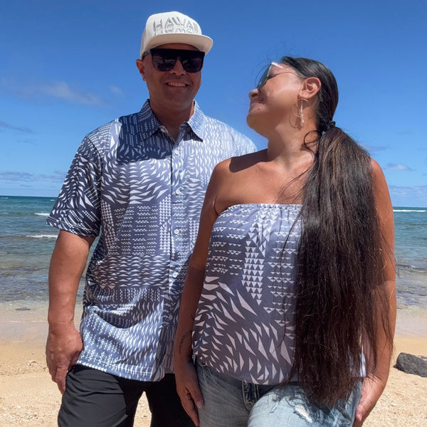 Born Hawaii Womens HALUPA STRAPLESS TOP SILVER